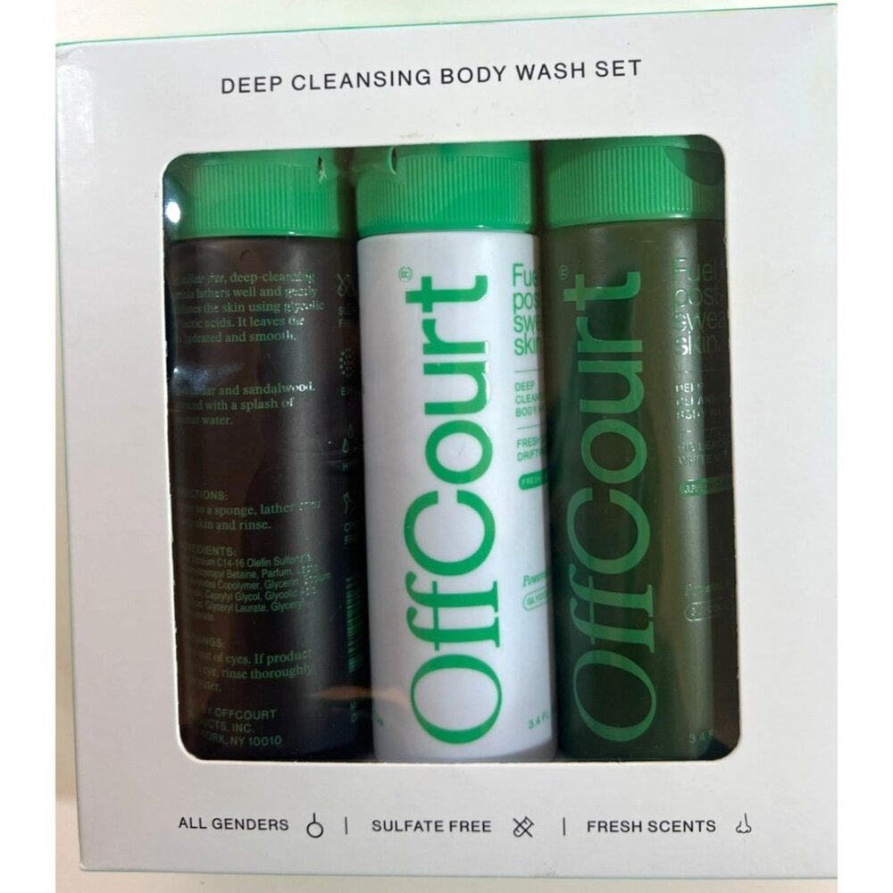OffCourt Deep Cleansing‎ Body Wash Set Unisex Sulfate-Free Hydrating Exfoliating